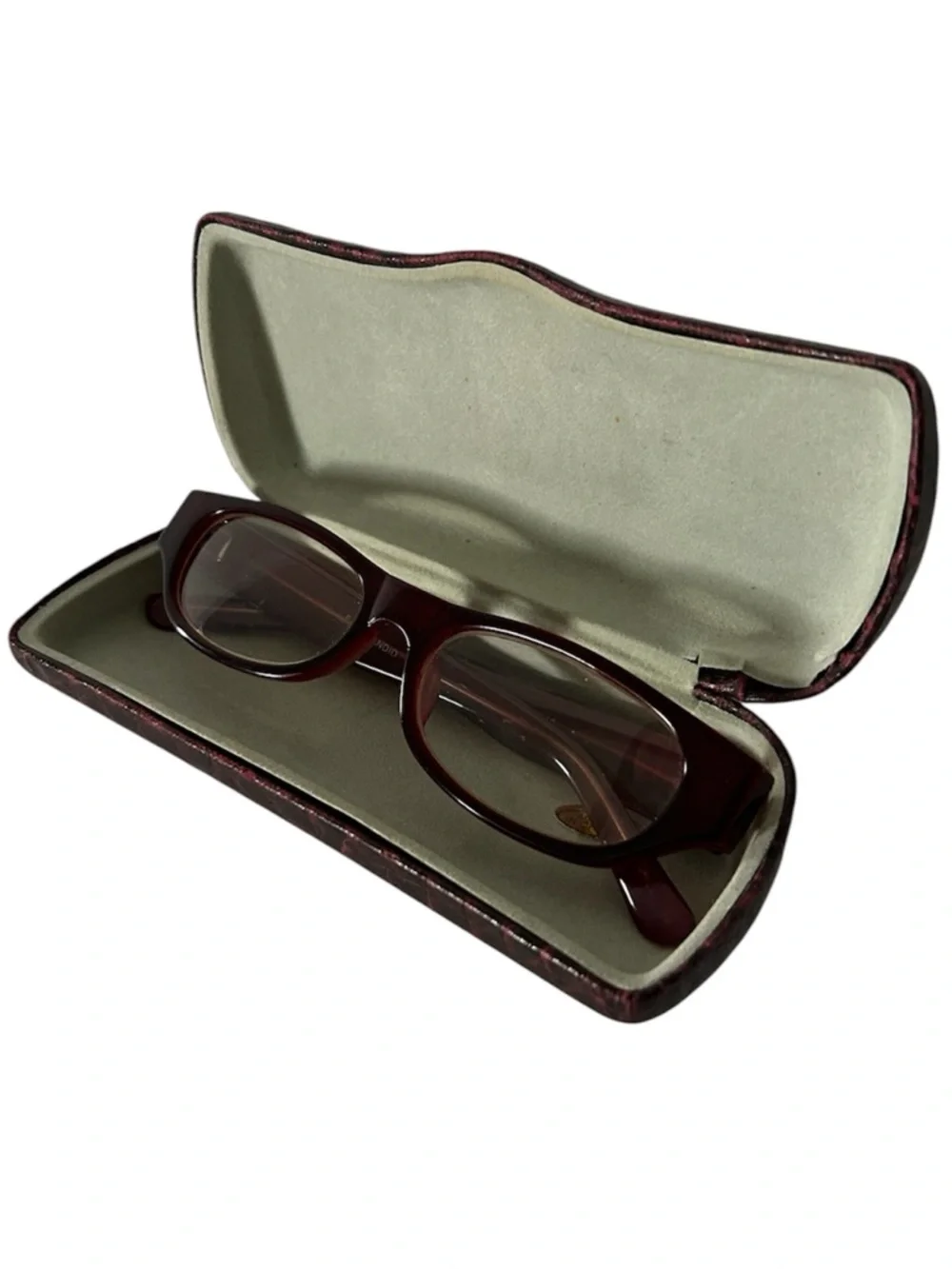 Burgundy 52/18/140 Rectangular Reading Glasses with Matching Case